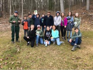 Poland 6th graders observe Arbor Day with tree ID walk