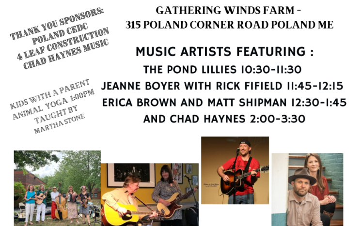 4th Annual Pick'n in the Orchard Festival Sept 10, 10:30 - 3:30 Gathering Winds Farm 315 Poland Corner Road