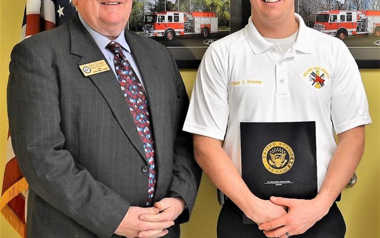 Fire Rescue Chief Tom Printup Recognized by Sen. King